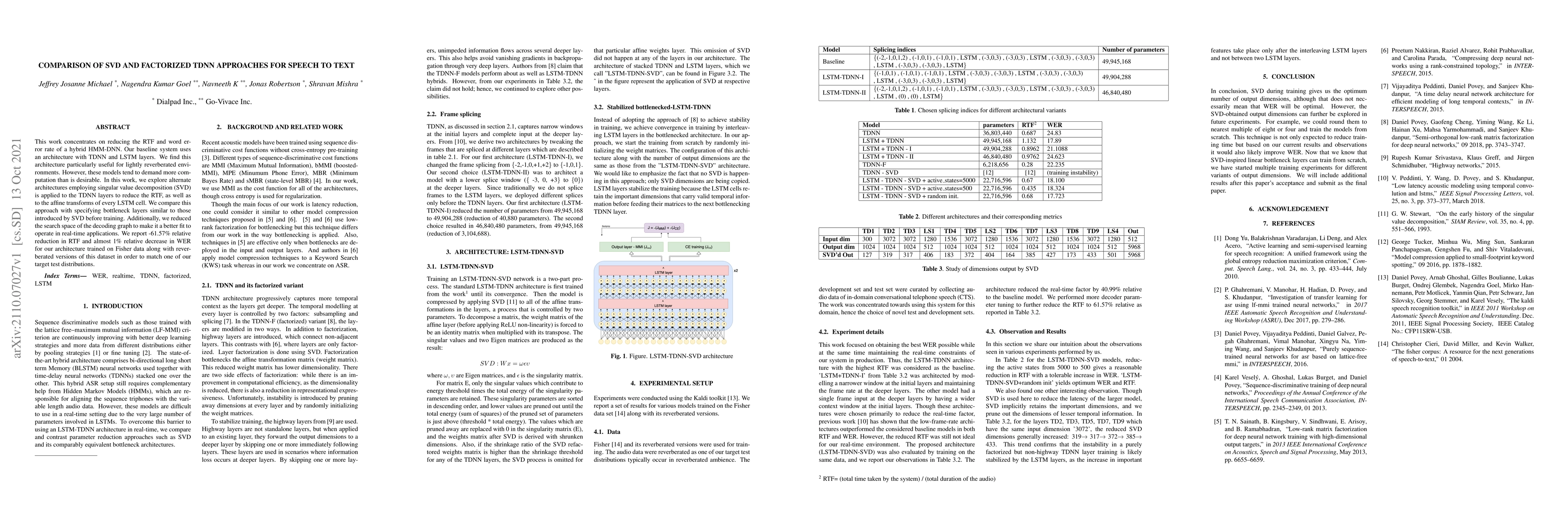 Thumbnail for Comparison of SVD and factorized TDNN approaches for speech to text