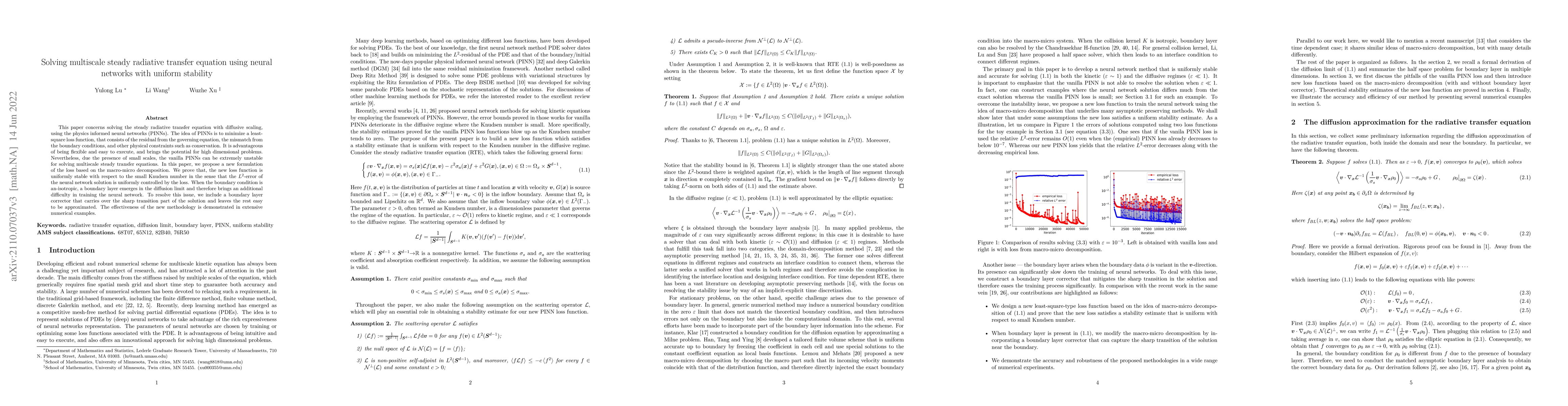 Thumbnail for Solving multiscale steady radiative transfer equation using neural
  networks with uniform stability