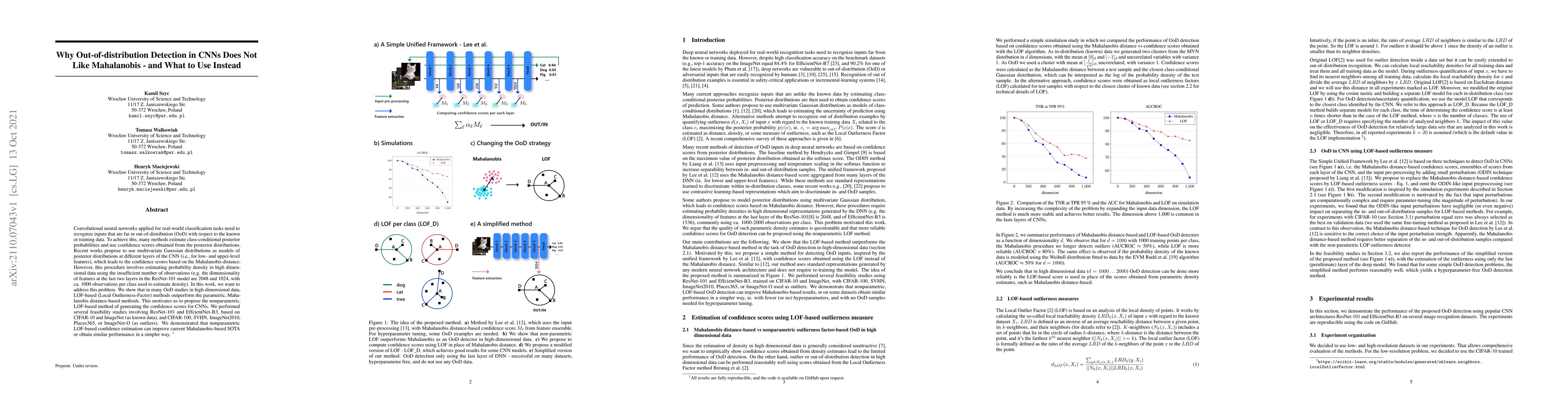 Thumbnail for Why Out-of-distribution Detection in CNNs Does Not Like Mahalanobis --
  and What to Use Instead