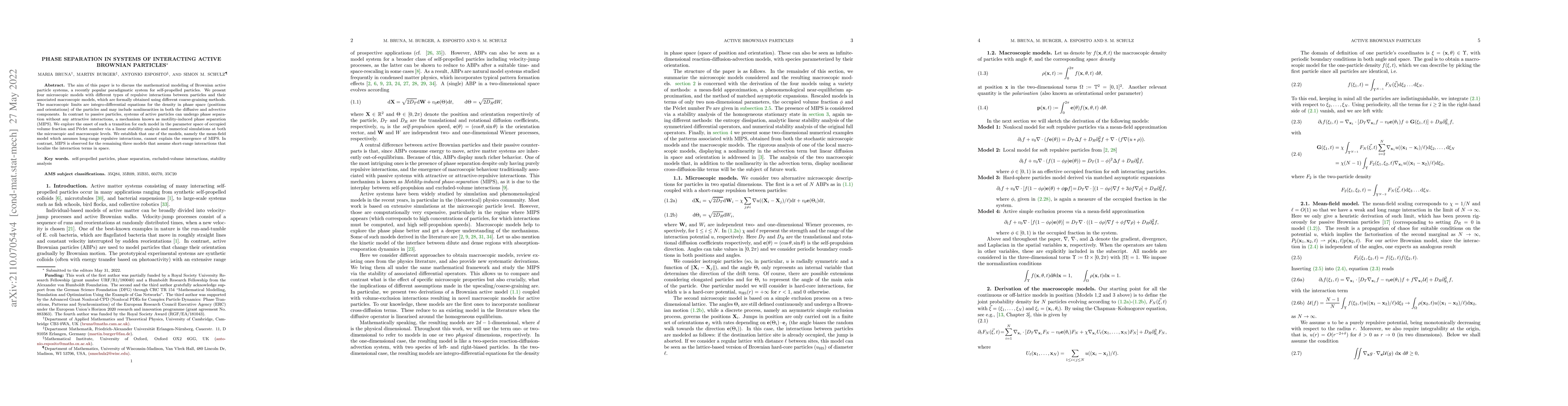 Thumbnail for Phase Separation in Systems of Interacting Active Brownian Particles