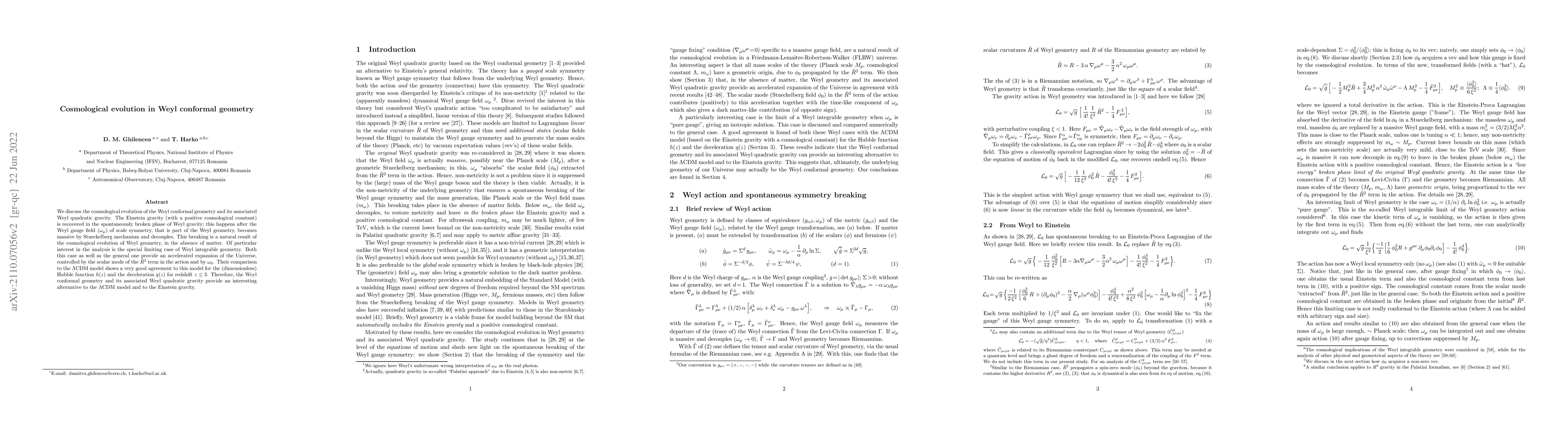 Thumbnail for Cosmological evolution in Weyl conformal geometry