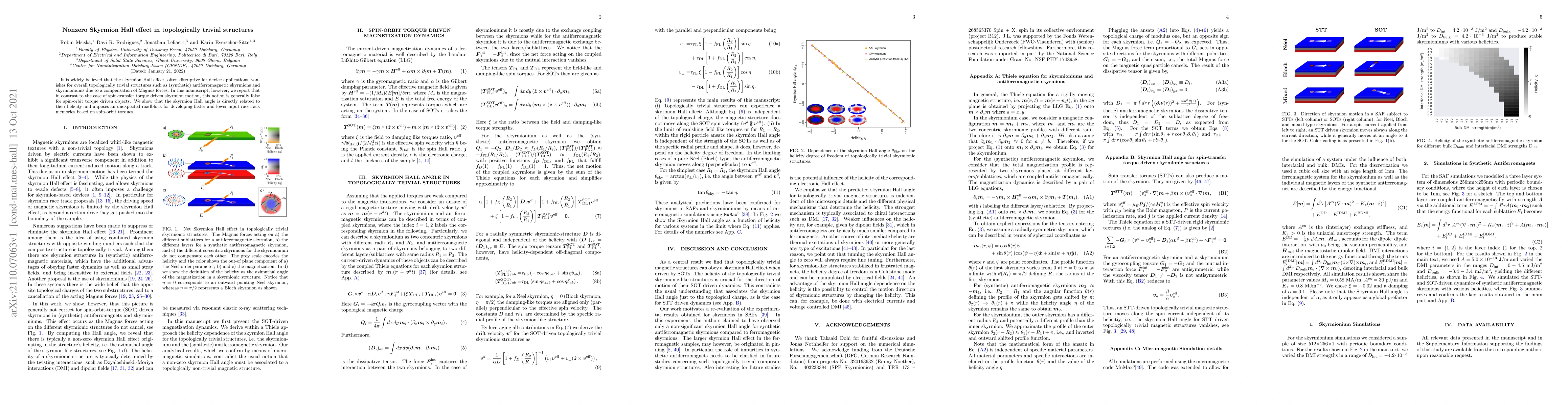 Thumbnail for Nonzero Skyrmion Hall Effect in Topologically Trivial Structures