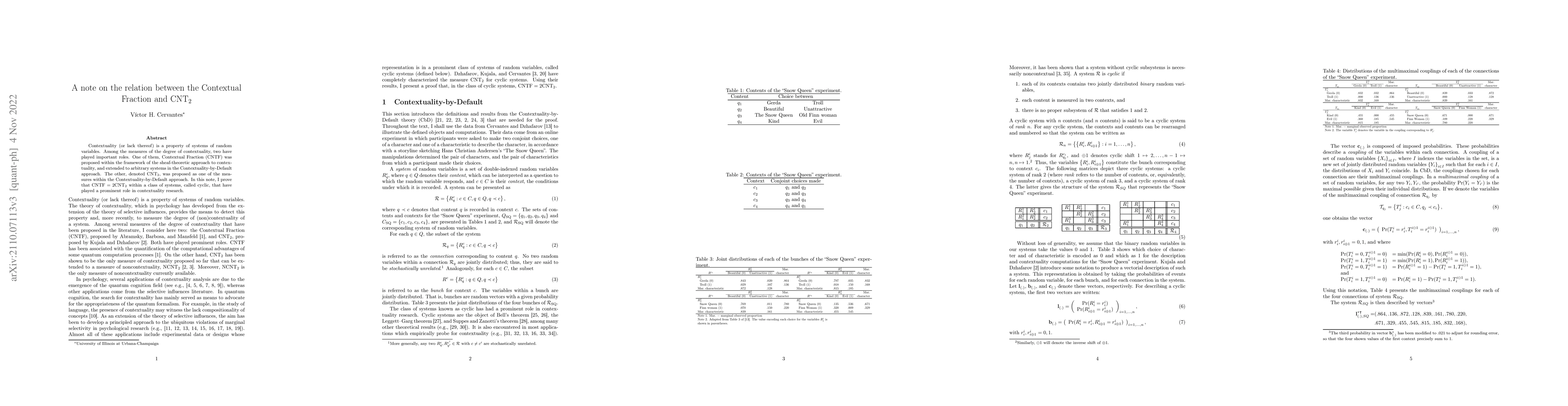 Thumbnail for A note on the relation between the Contextual Fraction and CNT2