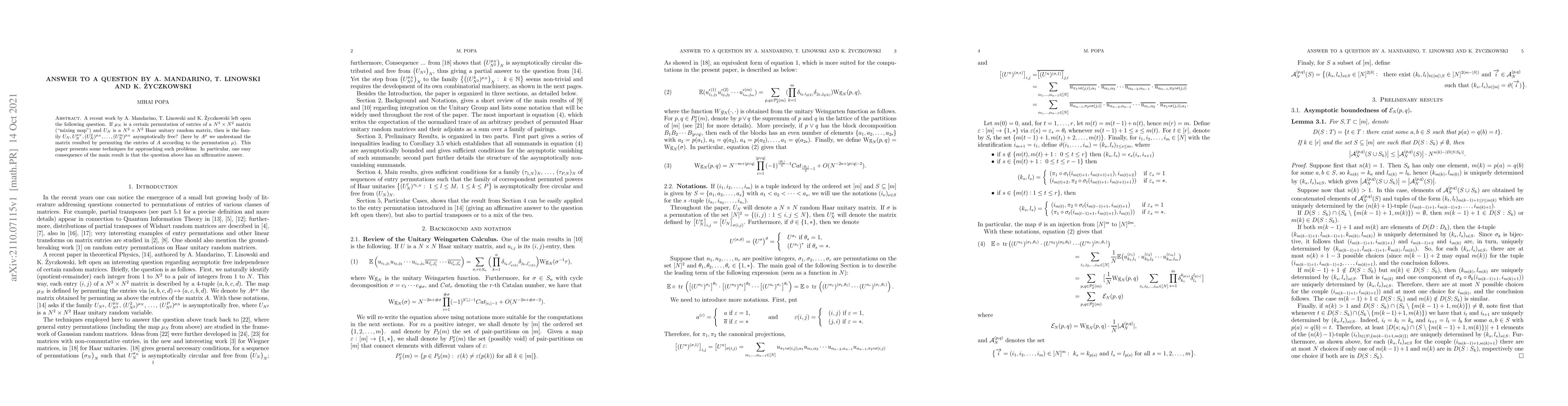 Thumbnail for Answer to a question by A. Mandarino, T. Linowski and K. \.{Z}yczkowski