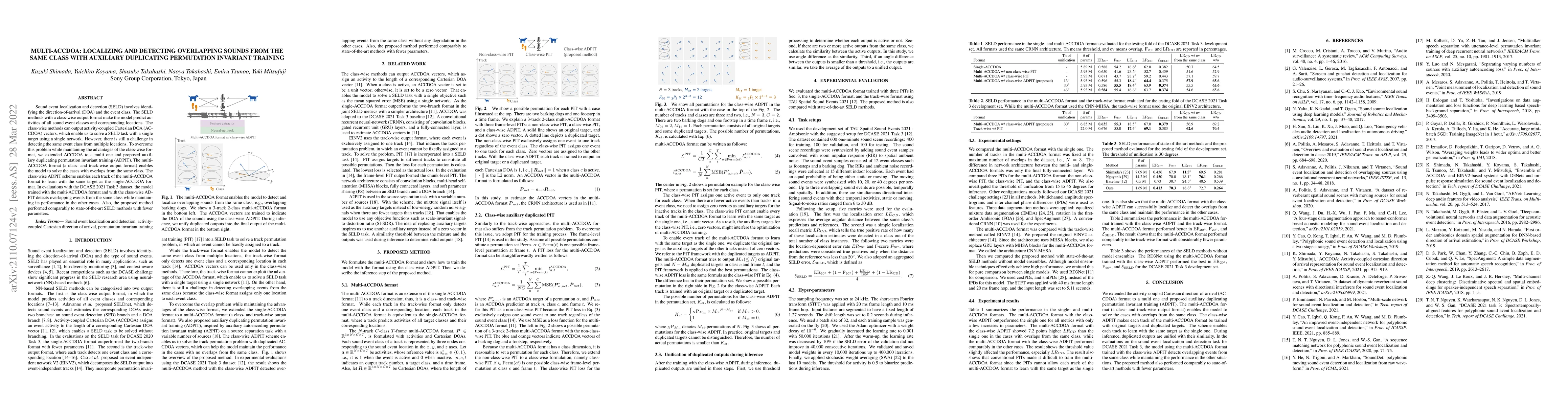 Thumbnail for Multi-ACCDOA: Localizing and Detecting Overlapping Sounds from the Same
  Class with Auxiliary Duplicating Permutation Invariant Training
