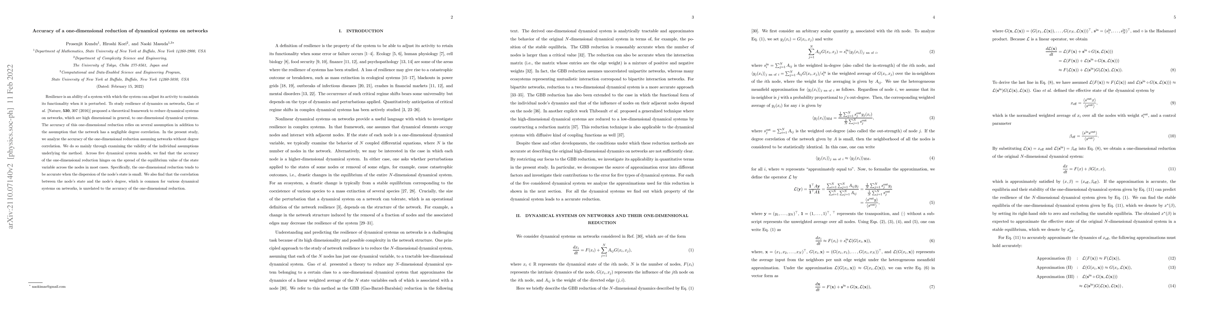 Thumbnail for Accuracy of a one-dimensional reduction of dynamical systems on networks