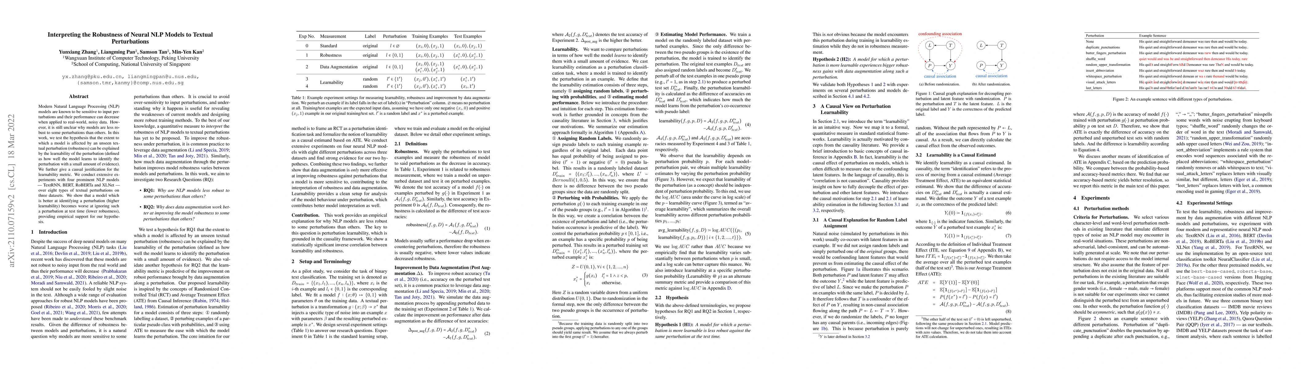 Thumbnail for Interpreting the Robustness of Neural NLP Models to Textual
  Perturbations