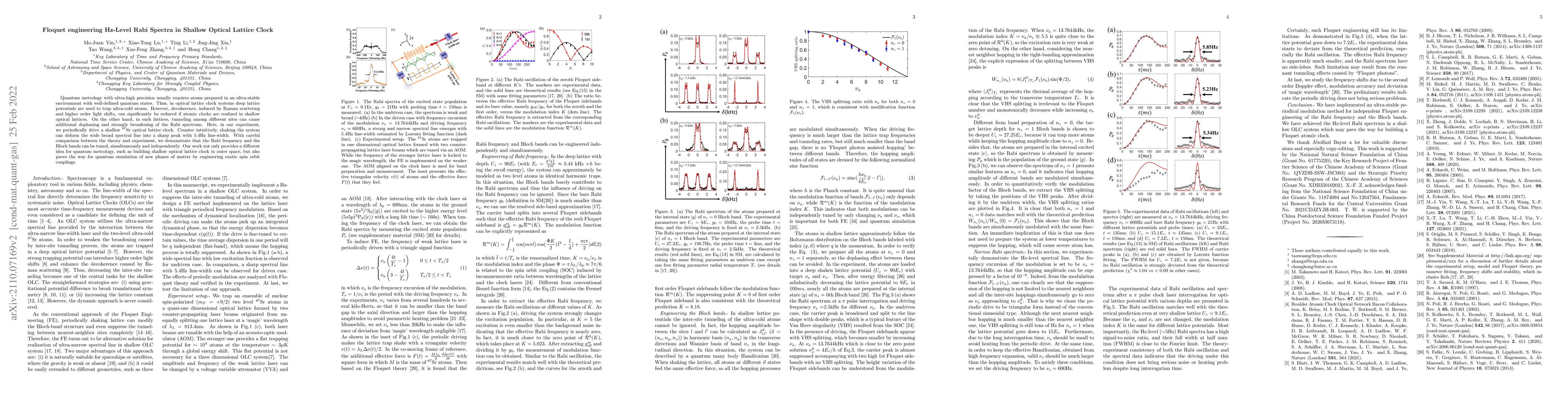 Thumbnail for Floquet engineering Hz-Level Rabi Spectra in Shallow Optical Lattice
  Clock