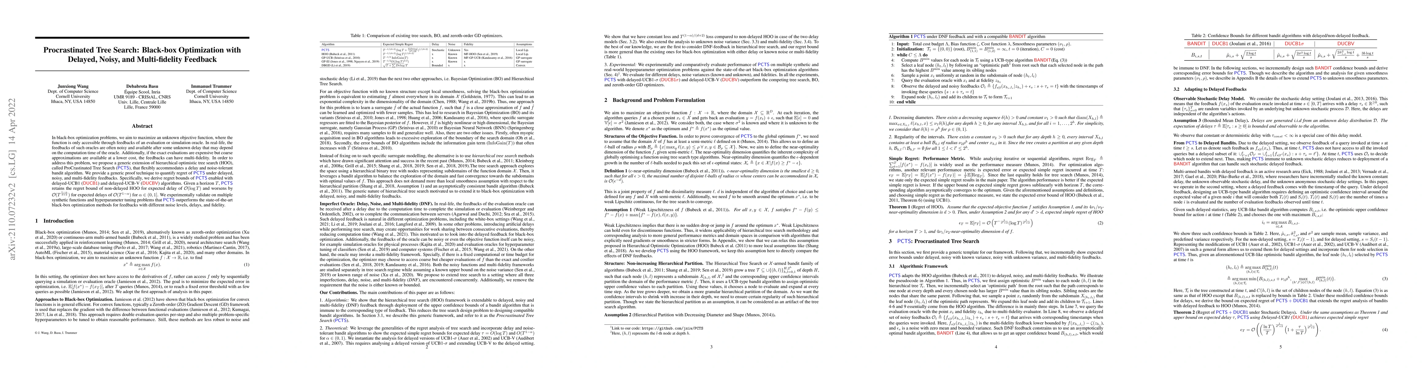 Thumbnail for Procrastinated Tree Search: Black-box Optimization with Delayed, Noisy,
  and Multi-Fidelity Feedback
