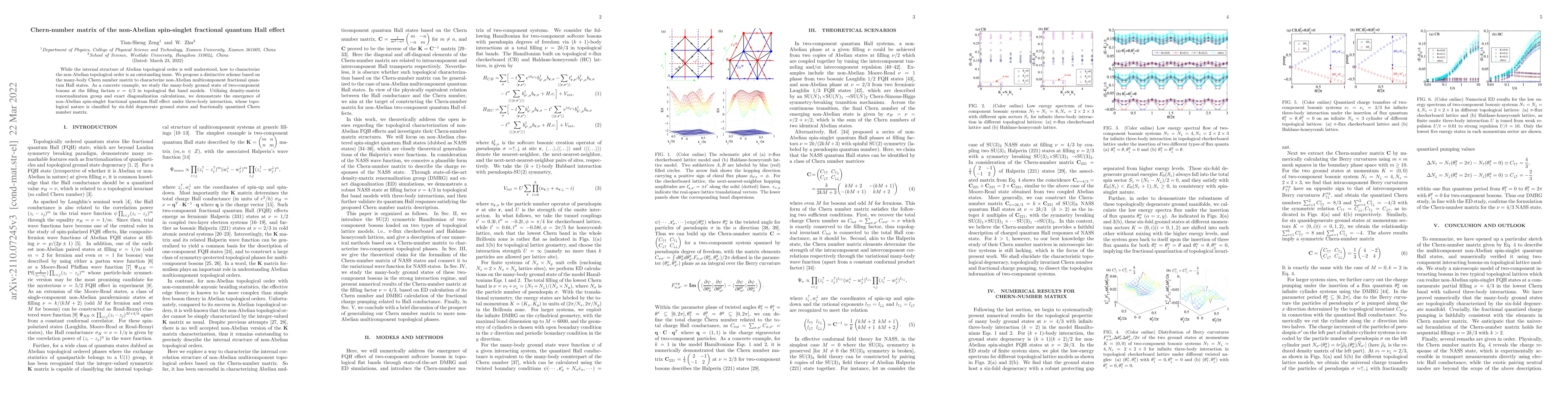 Thumbnail for Chern number matrix of the non-Abelian spin-singlet fractional quantum
  Hall effect