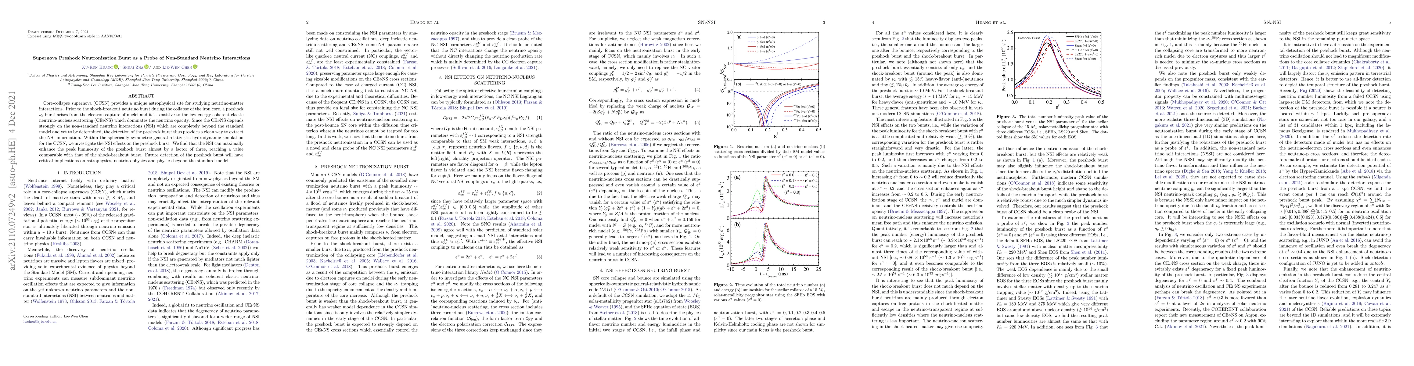 Thumbnail for Supernova Preshock Neutronization Burst as a Probe of Non-Standard
  Neutrino Interactions