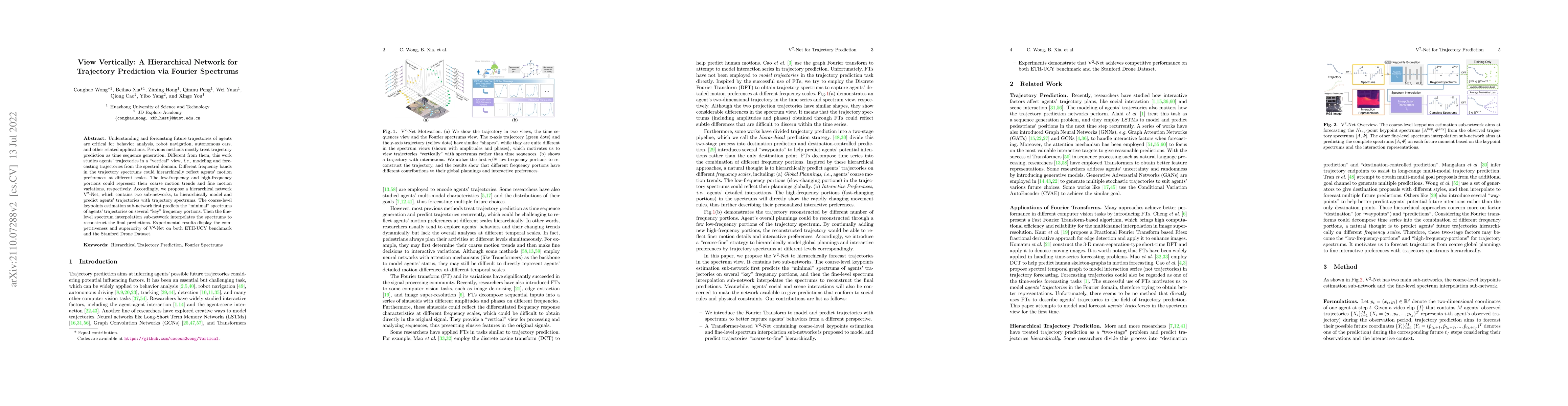 Thumbnail for View Vertically: A Hierarchical Network for Trajectory Prediction via
  Fourier Spectrums