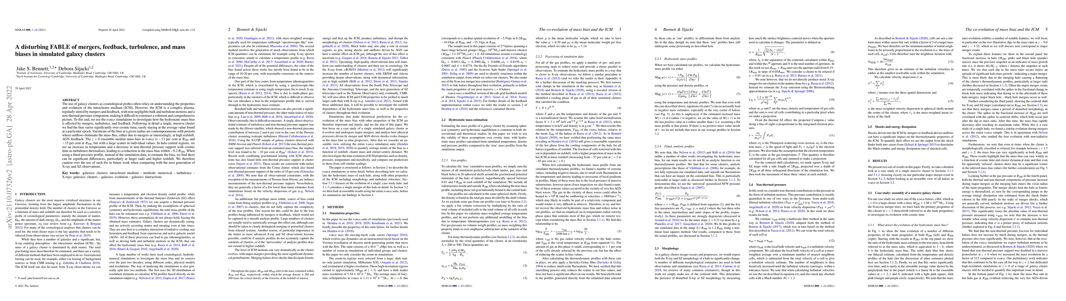 Thumbnail for A disturbing FABLE of mergers, feedback, turbulence, and mass biases in
  simulated galaxy clusters
