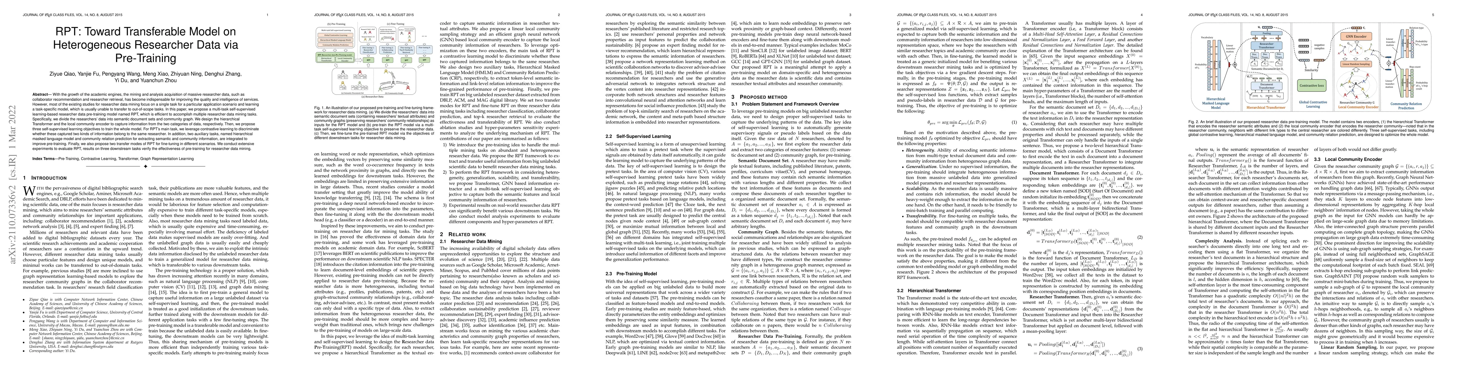 Thumbnail for RPT: Toward Transferable Model on Heterogeneous Researcher Data via
  Pre-Training