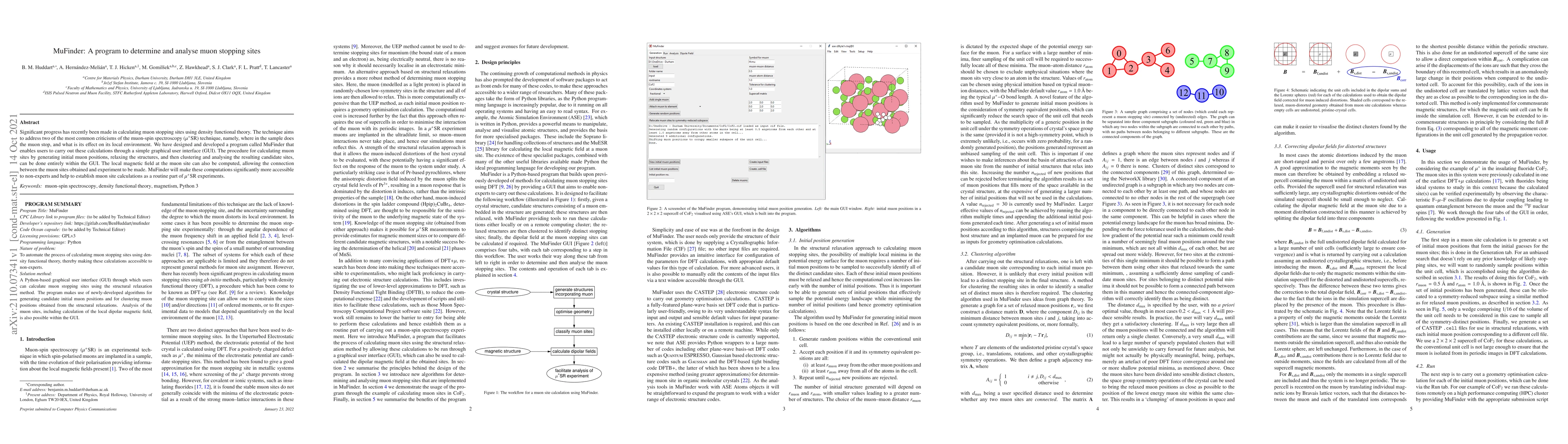 Thumbnail for MuFinder: A program to determine and analyse muon stopping sites