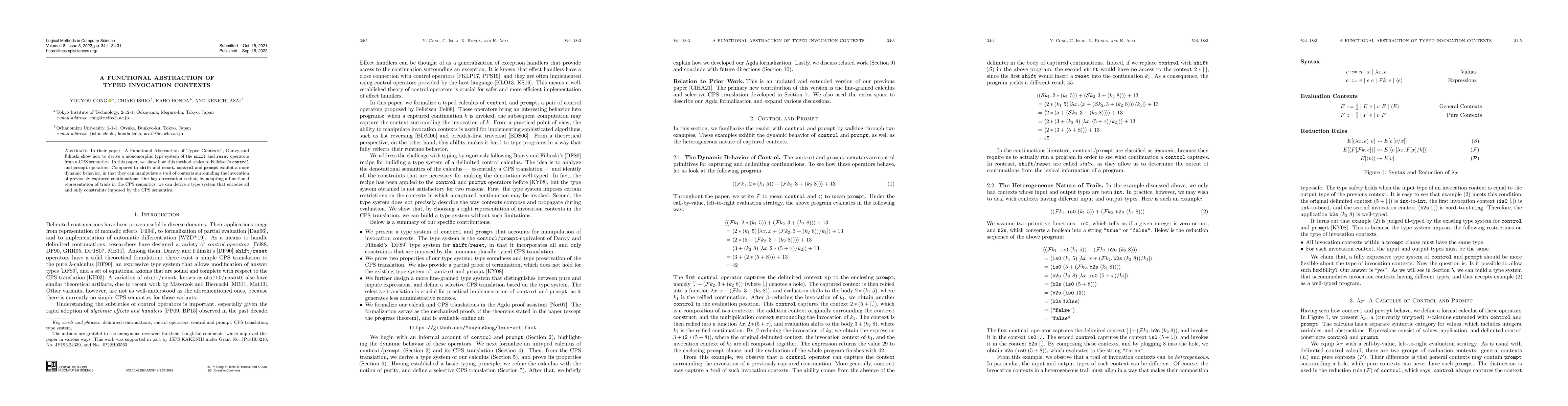 Thumbnail for A Functional Abstraction of Typed Invocation Contexts