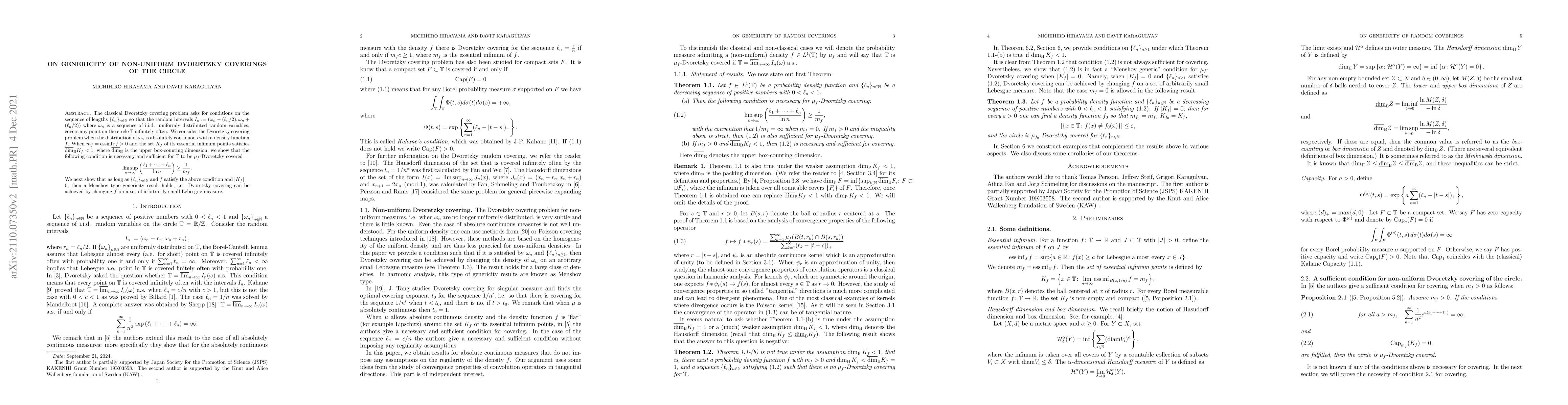 Thumbnail for On genericity of non-uniform Dvoretzky coverings of the circle
