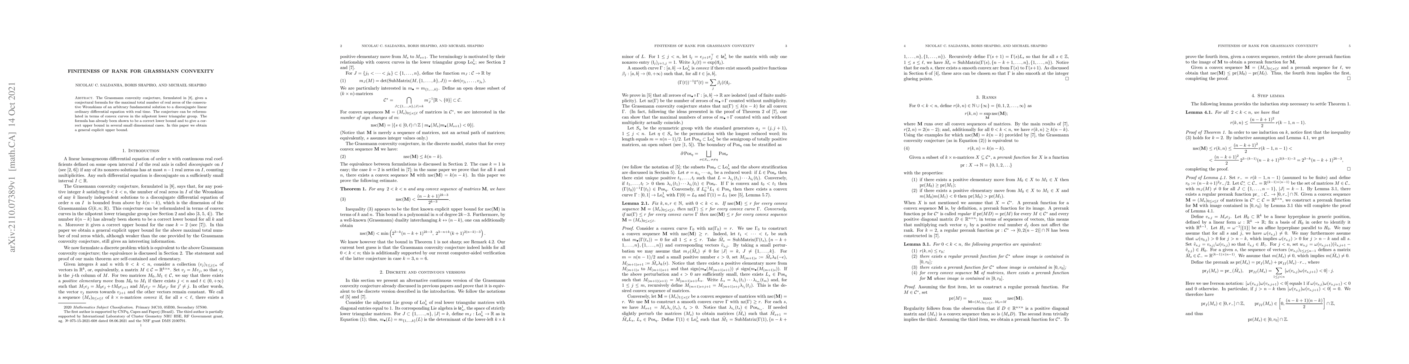 Thumbnail for Finiteness of rank for Grassmann convexity