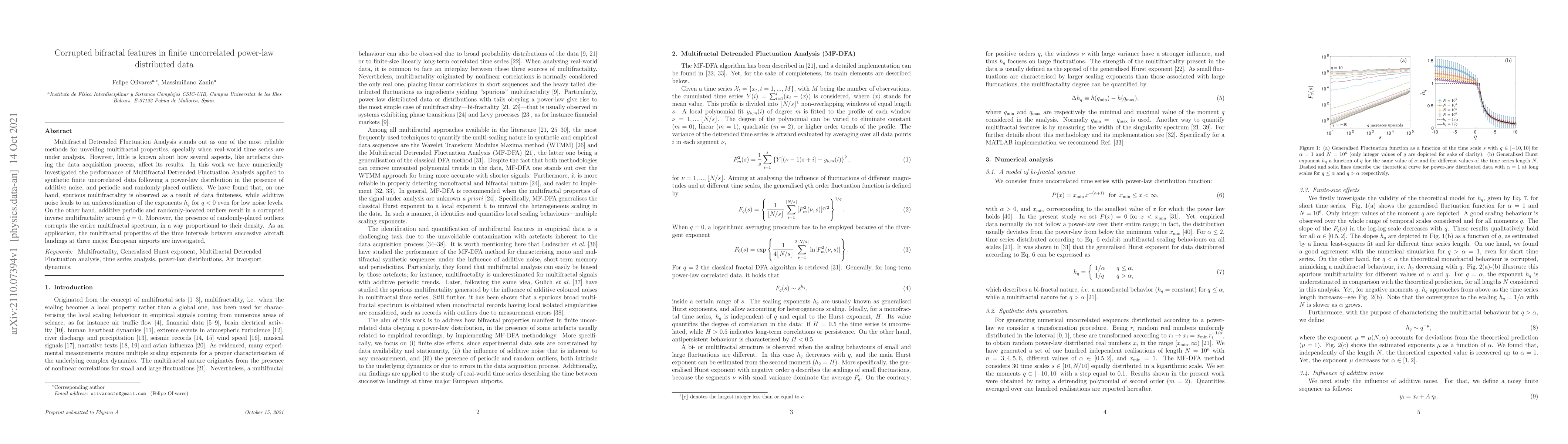 Thumbnail for Corrupted bifractal features in finite uncorrelated power-law
  distributed data