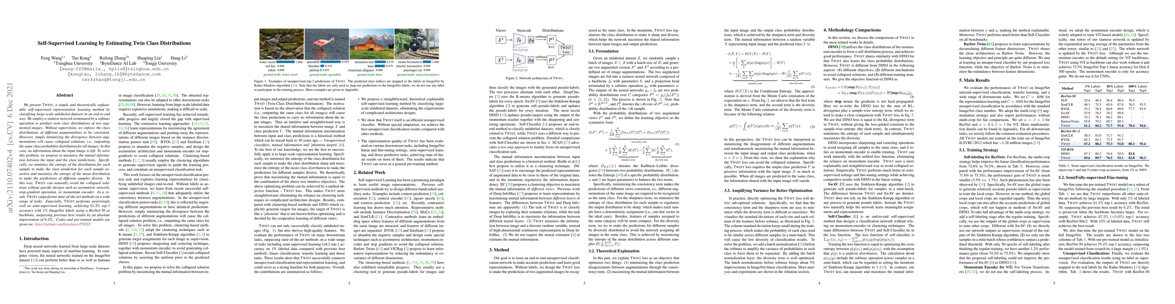 Thumbnail for Self-Supervised Learning by Estimating Twin Class Distributions