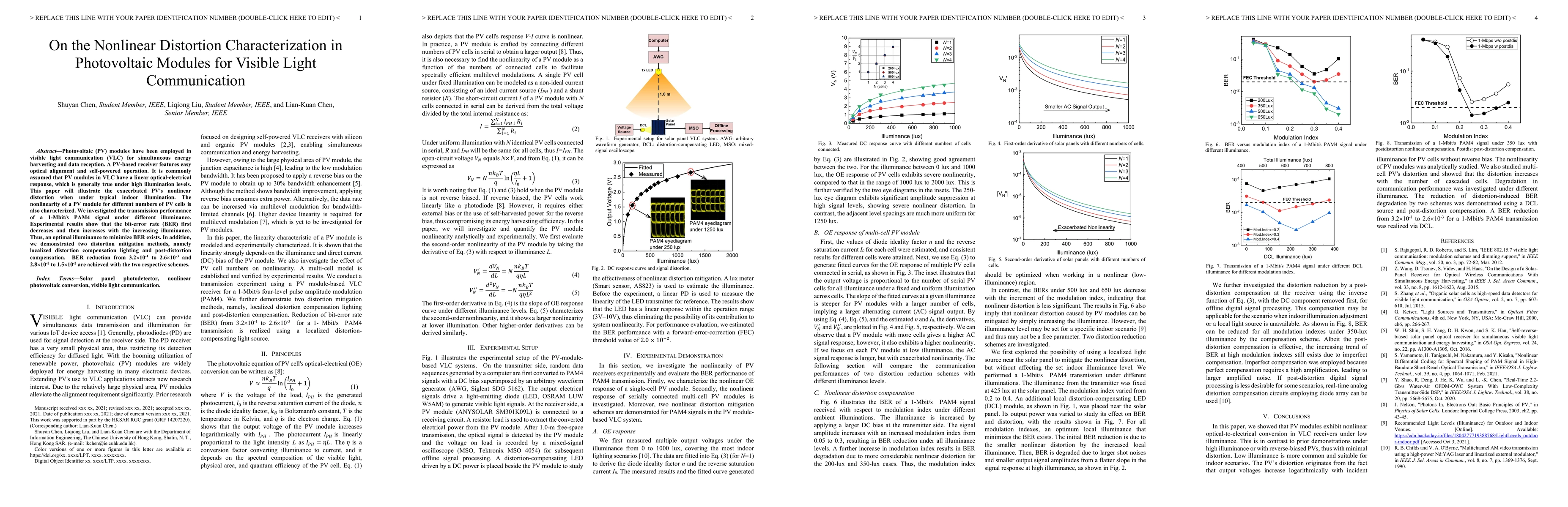 Thumbnail for On the Nonlinear Distortion Characterization in Photovoltaic Modules for
  Visible Light Communication