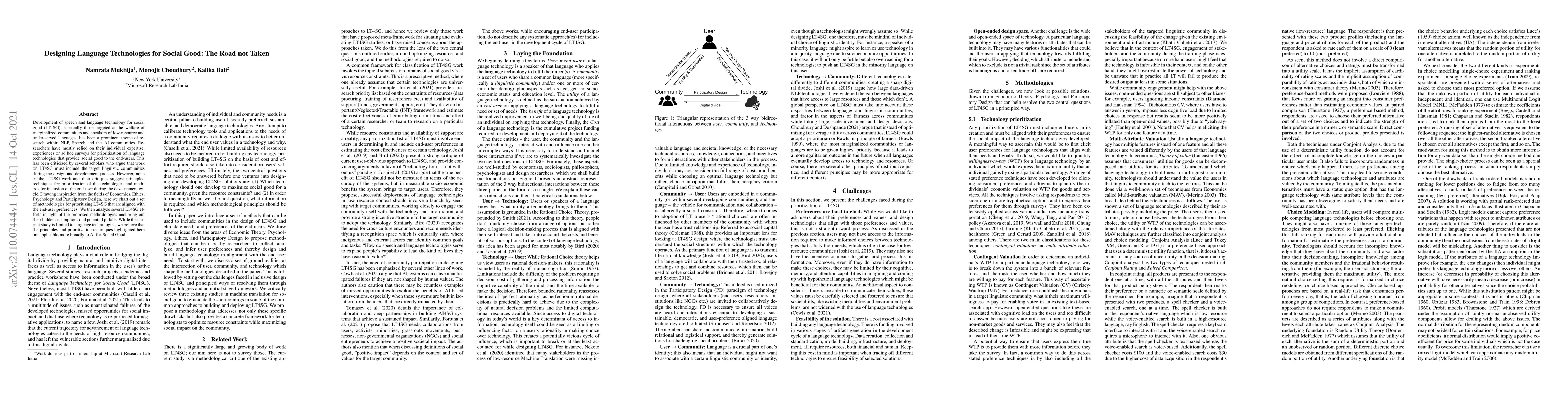 Thumbnail for Designing Language Technologies for Social Good: The Road not Taken