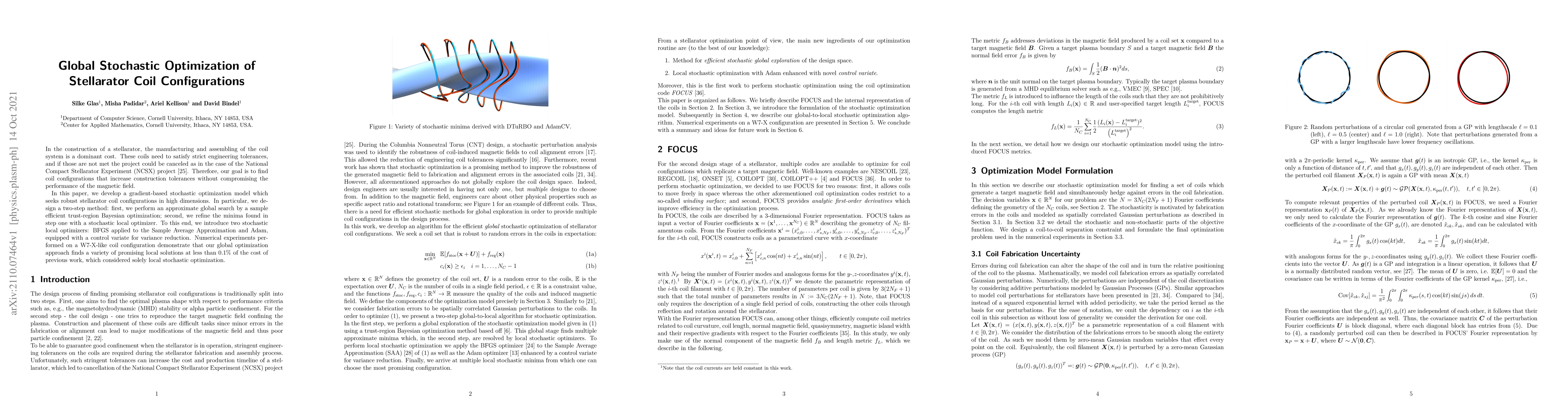 Thumbnail for Global Stochastic Optimization of Stellarator Coil Configurations