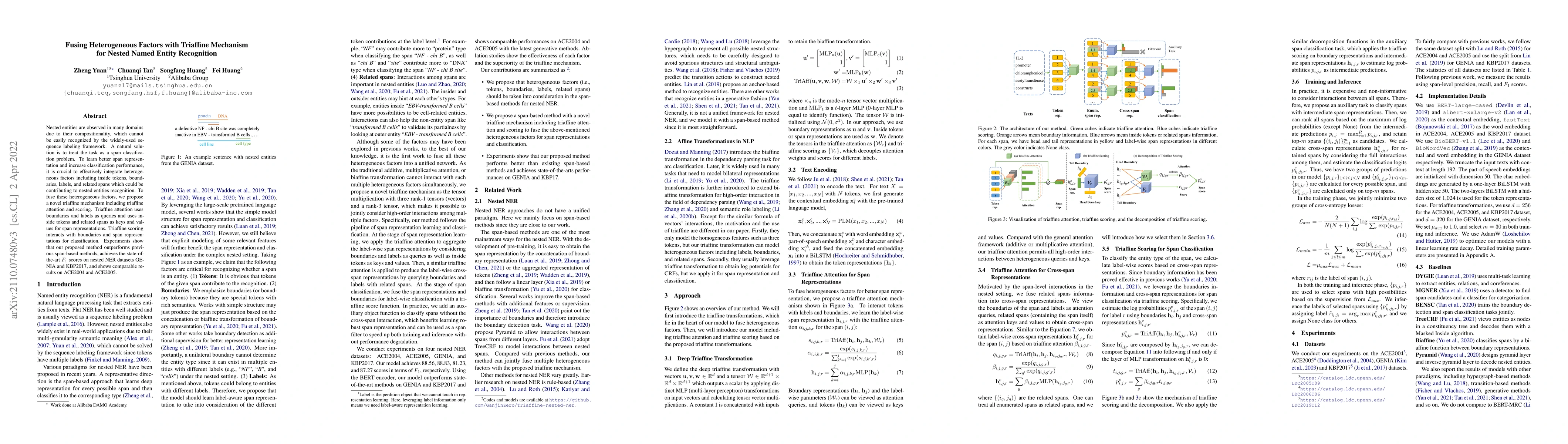 Thumbnail for Fusing Heterogeneous Factors with Triaffine Mechanism for Nested Named
  Entity Recognition