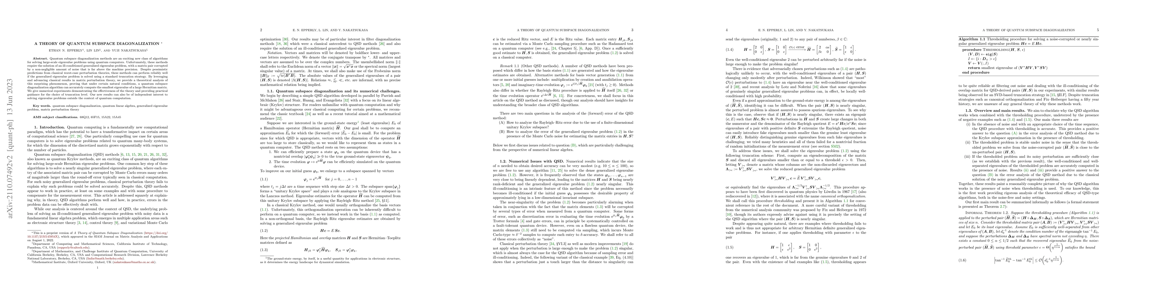 Thumbnail for A theory of quantum subspace diagonalization