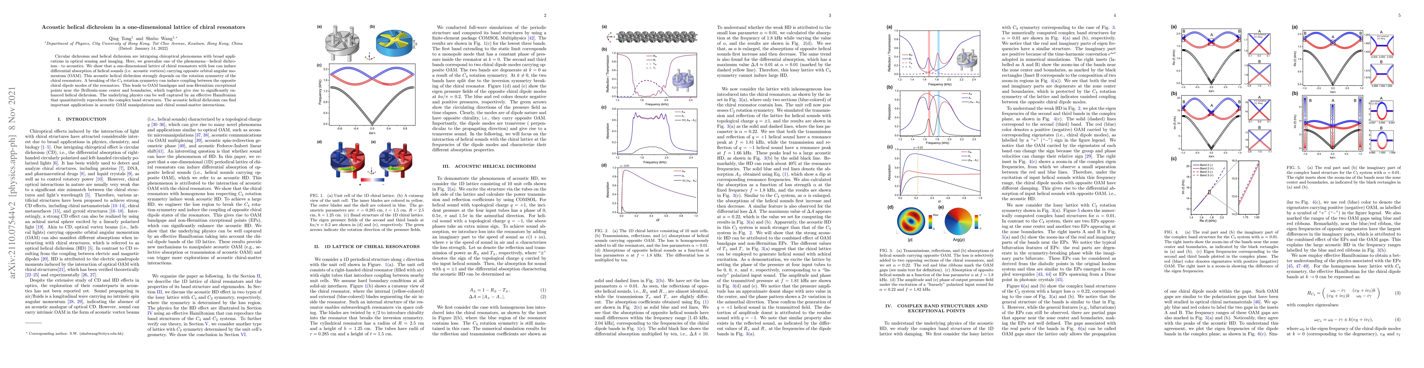 Thumbnail for Acoustic helical dichroism in a one-dimensional lattice of chiral
  resonators