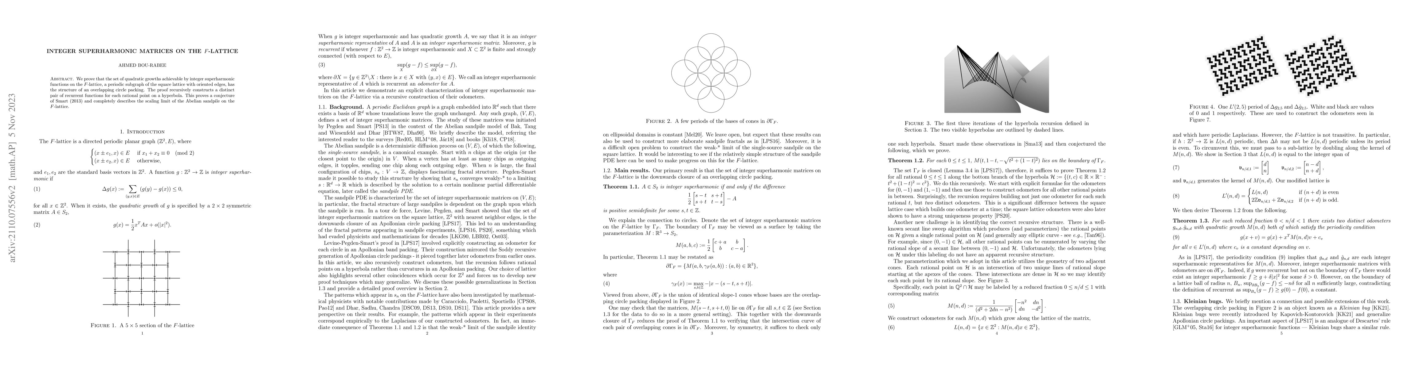Thumbnail for Integer superharmonic matrices on the $F$-lattice