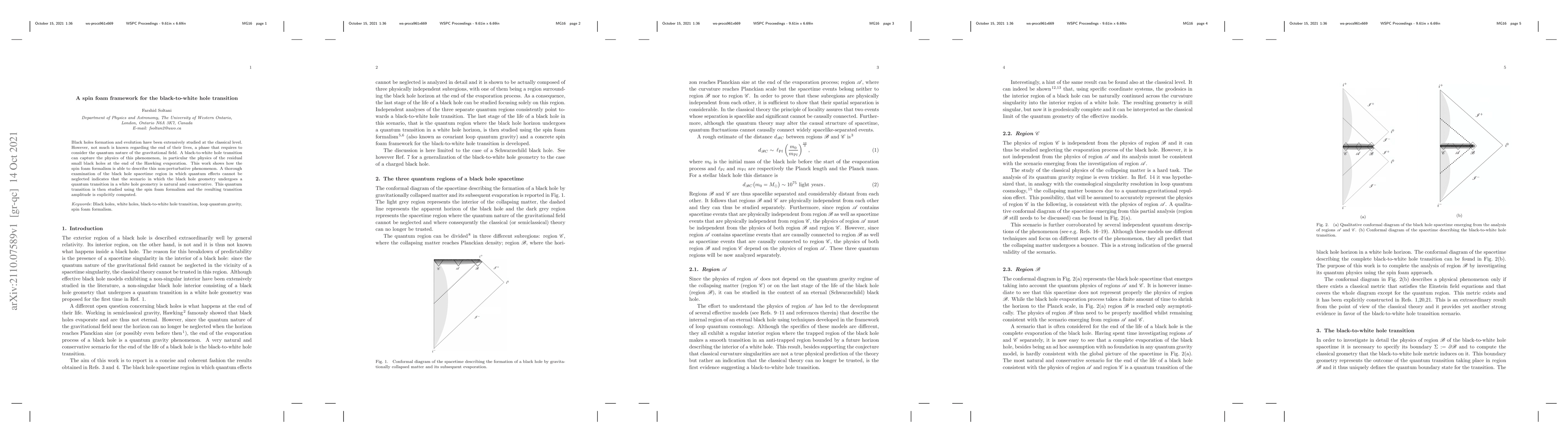 Thumbnail for A spin foam framework for the black-to-white hole transition