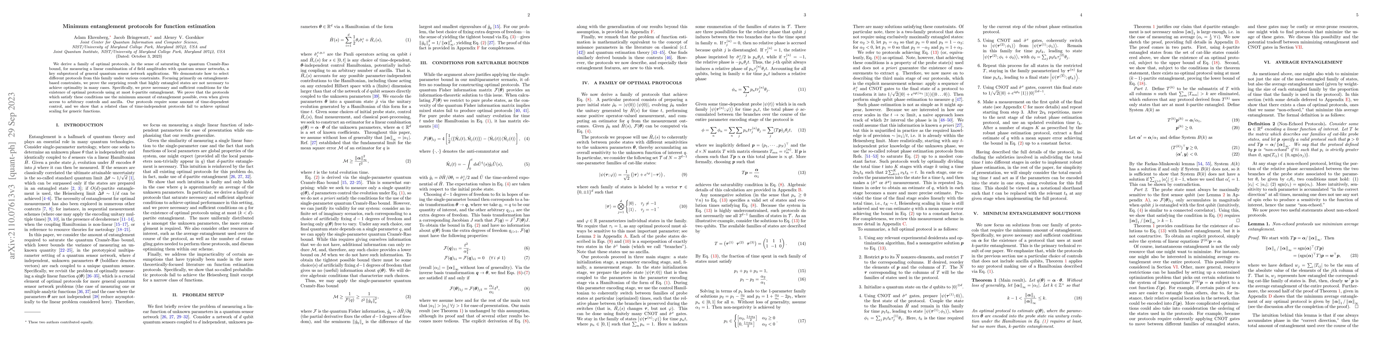 Thumbnail for Minimum Entanglement Protocols for Function Estimation