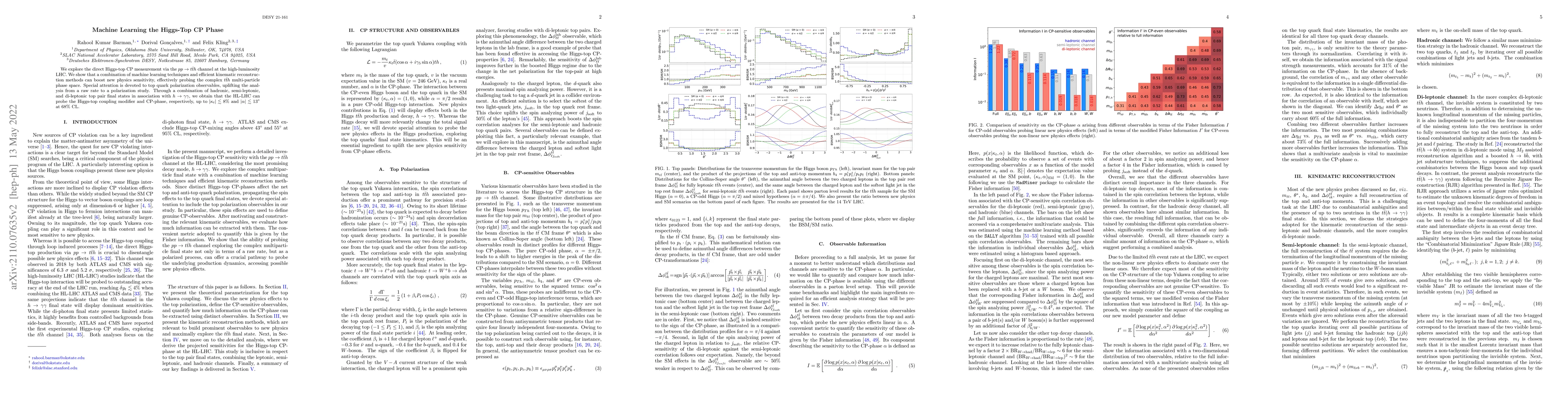 Thumbnail for Machine learning the Higgs boson-top quark CP phase