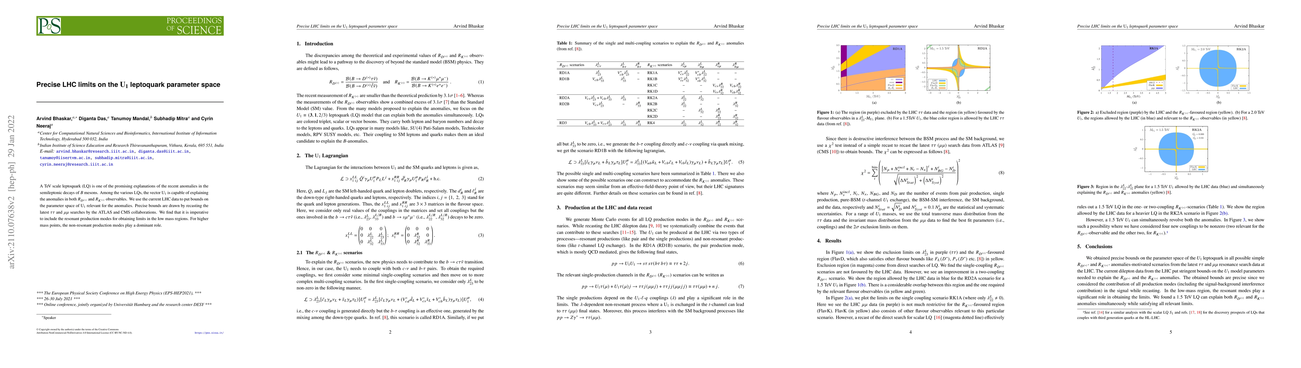 Thumbnail for Precise LHC limits on the $\rm{U}_1$ leptoquark parameter space