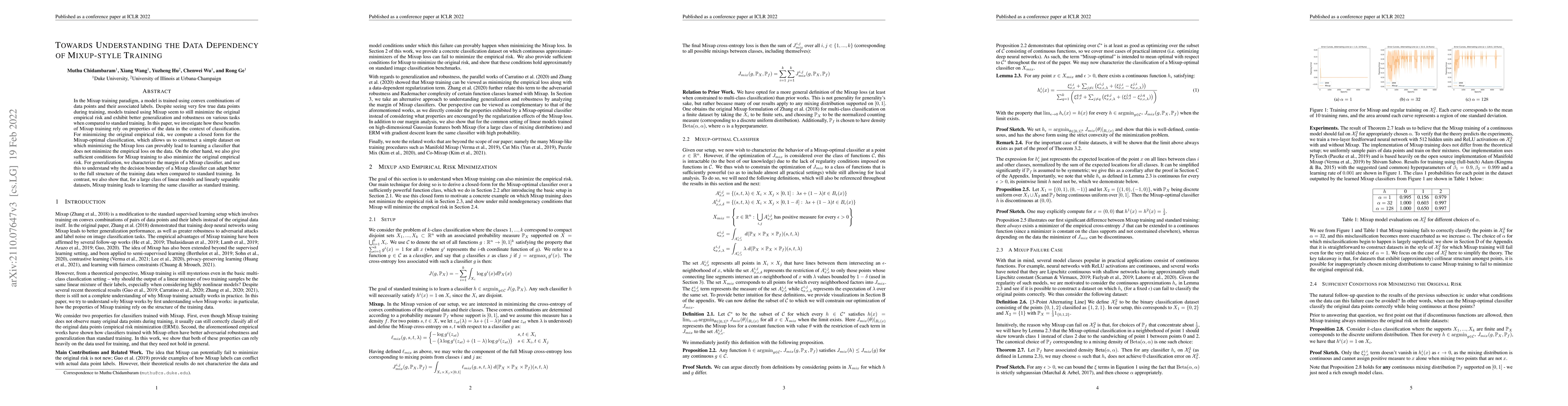 Thumbnail for Towards Understanding the Data Dependency of Mixup-style Training