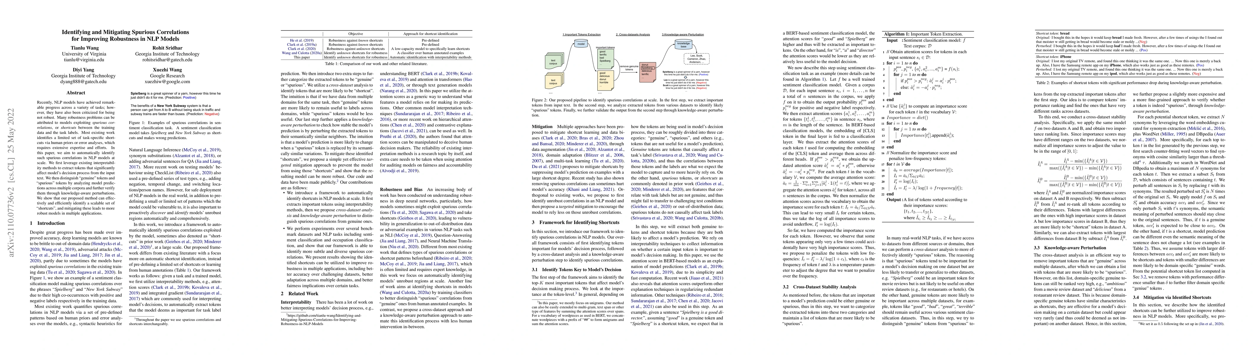 Thumbnail for Identifying and Mitigating Spurious Correlations for Improving
  Robustness in NLP Models