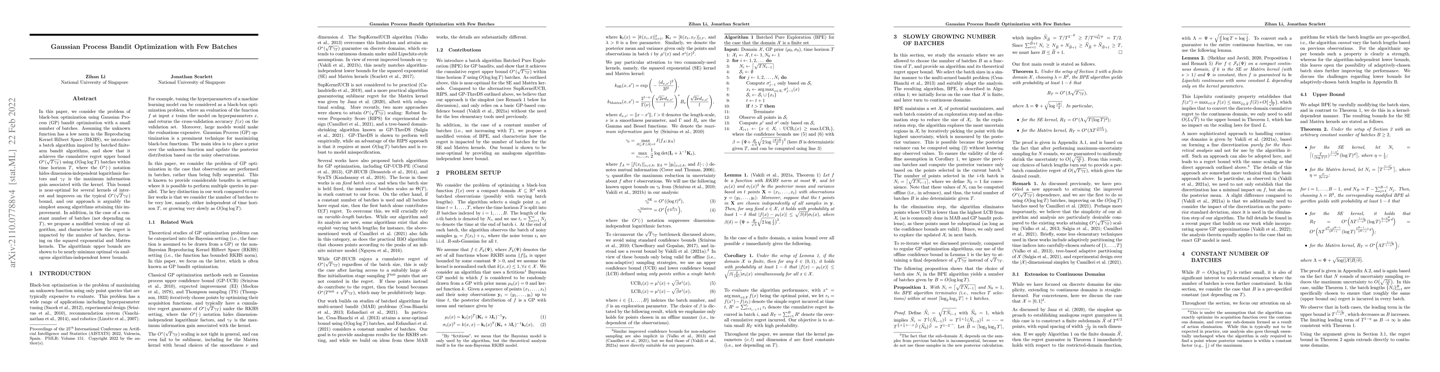 Thumbnail for Gaussian Process Bandit Optimization with Few Batches