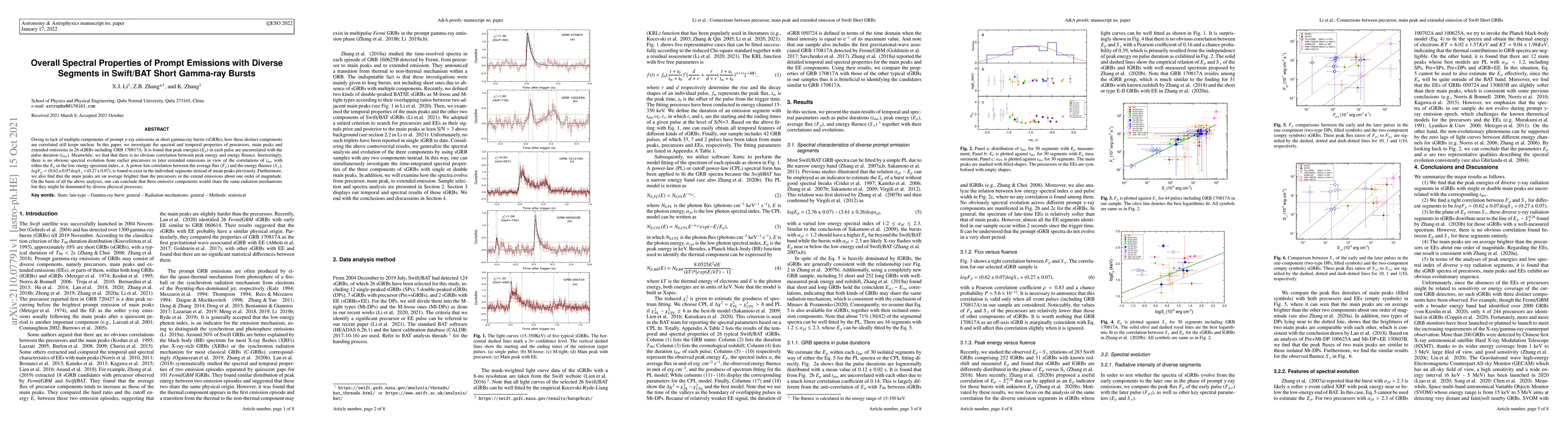 Thumbnail for Overall Spectral Properties of Prompt Emissions with Diverse Segments in
  Swift/BAT Short Gamma-ray Bursts