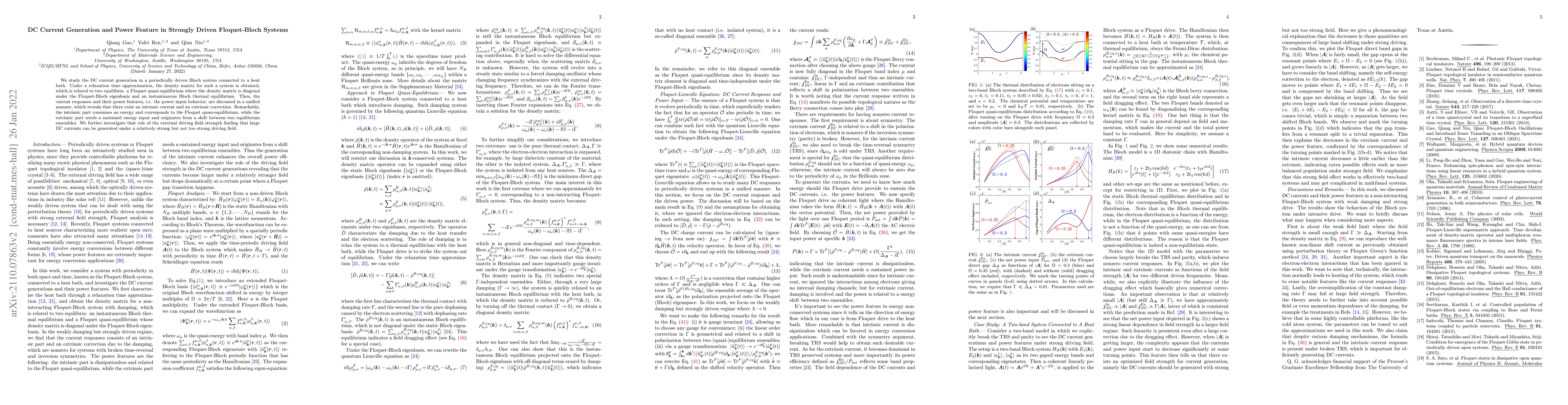Thumbnail for DC Current Generation and Power Feature in Strongly Driven Floquet-Bloch
  Systems