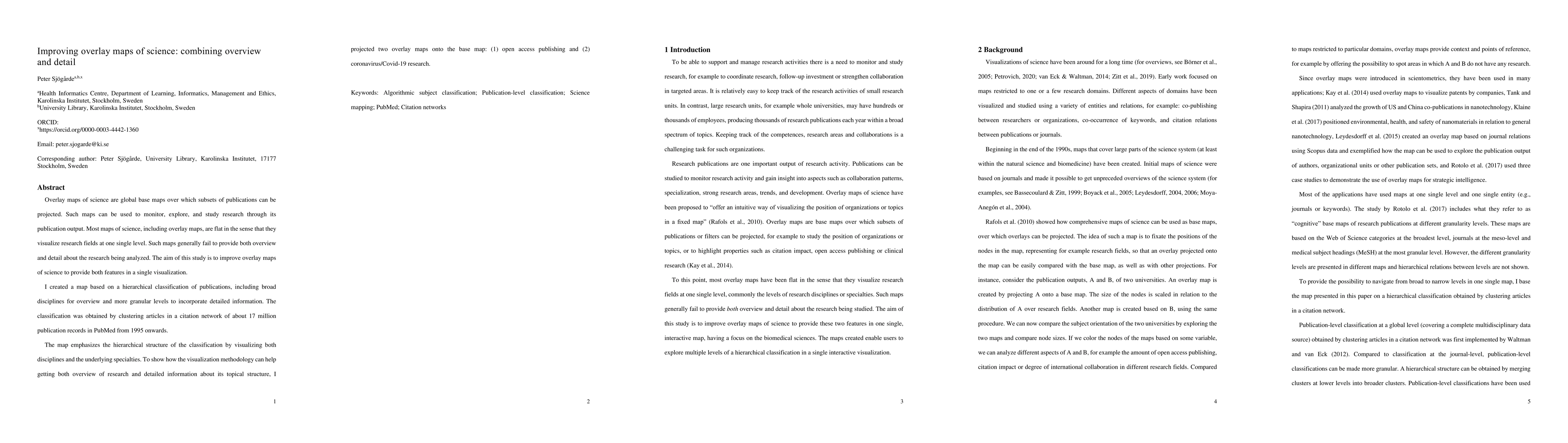Thumbnail for Improving overlay maps of science: combining overview and detail