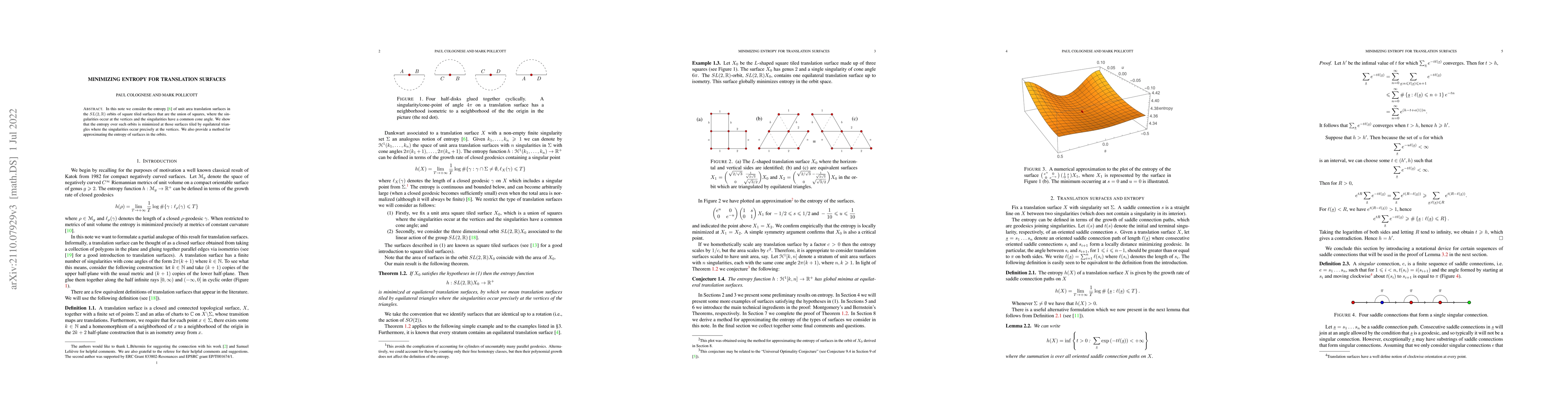 Thumbnail for Minimizing entropy for translation surfaces