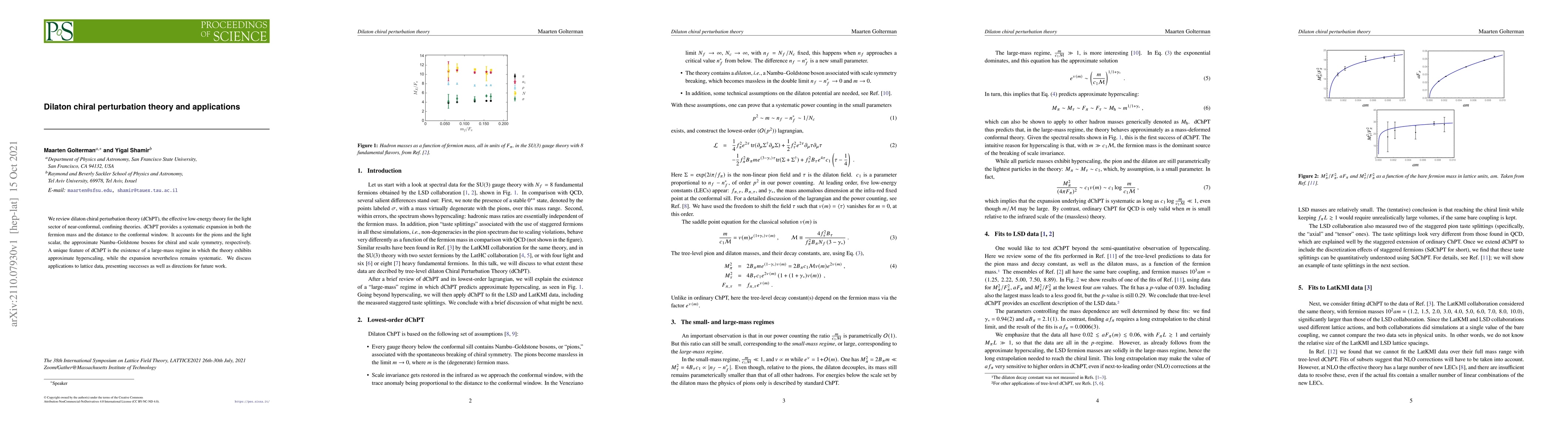 Thumbnail for Dilaton chiral perturbation theory and applications