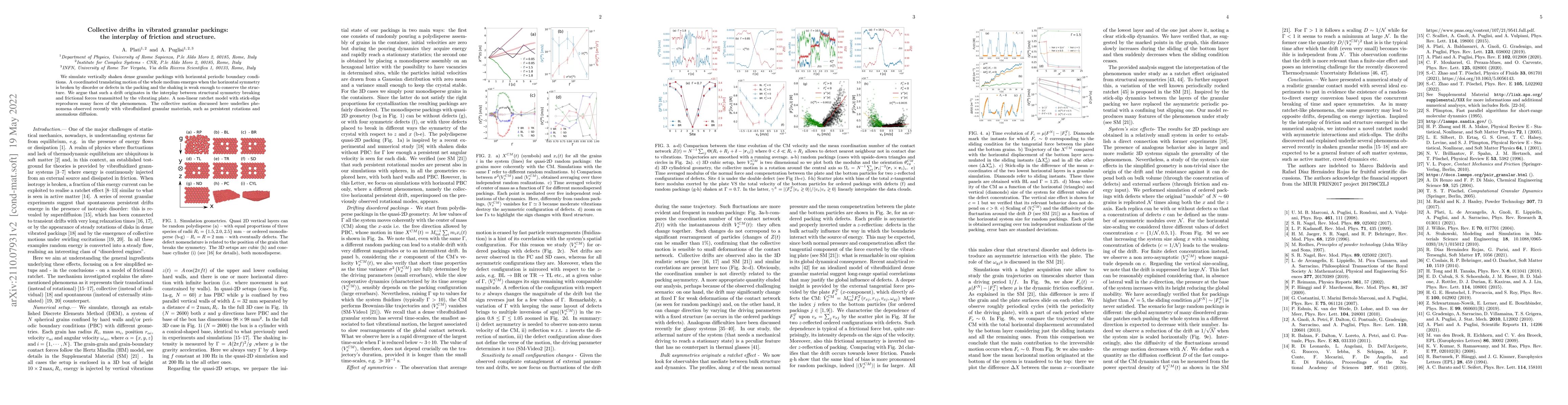 Thumbnail for Collective drifts in vibrated granular packings: the interplay of
  friction and structure