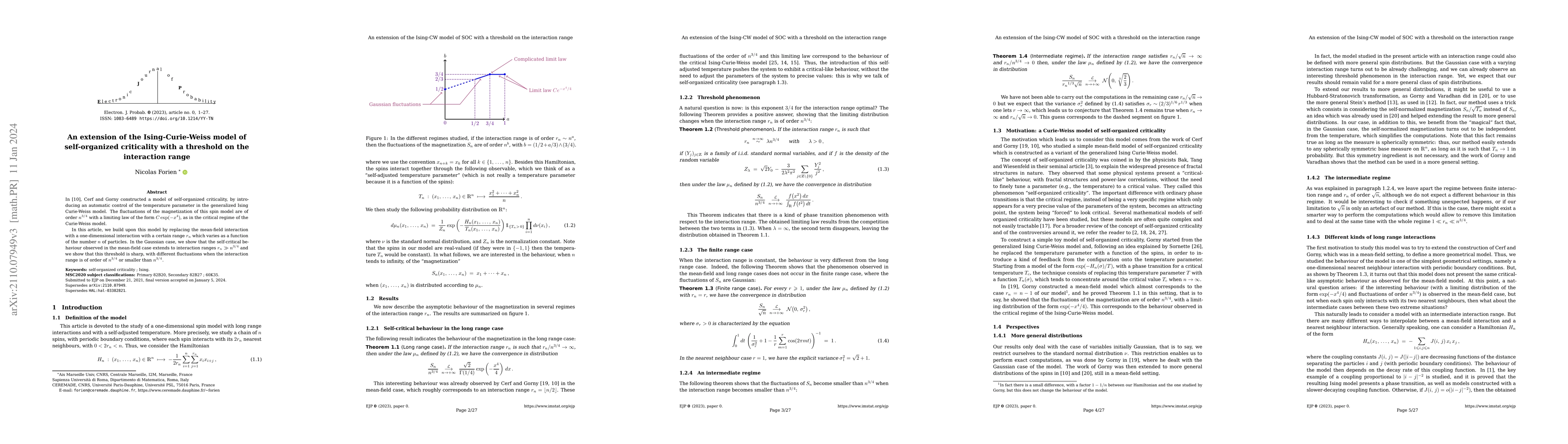 Thumbnail for An extension of the Ising-Curie-Weiss model of self-organized
  criticality with a threshold on the interaction range