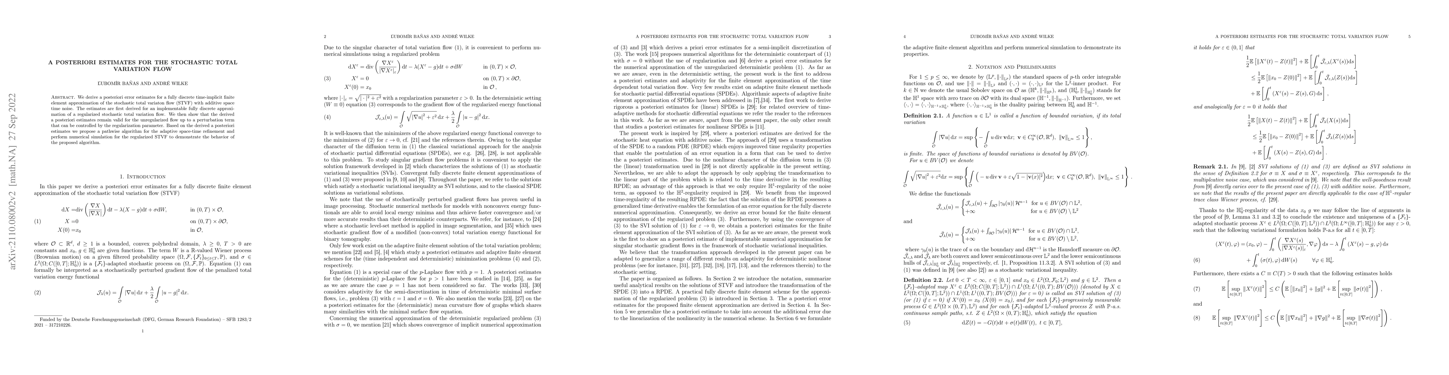 Thumbnail for A posteriori estimates for the stochastic total variation flow