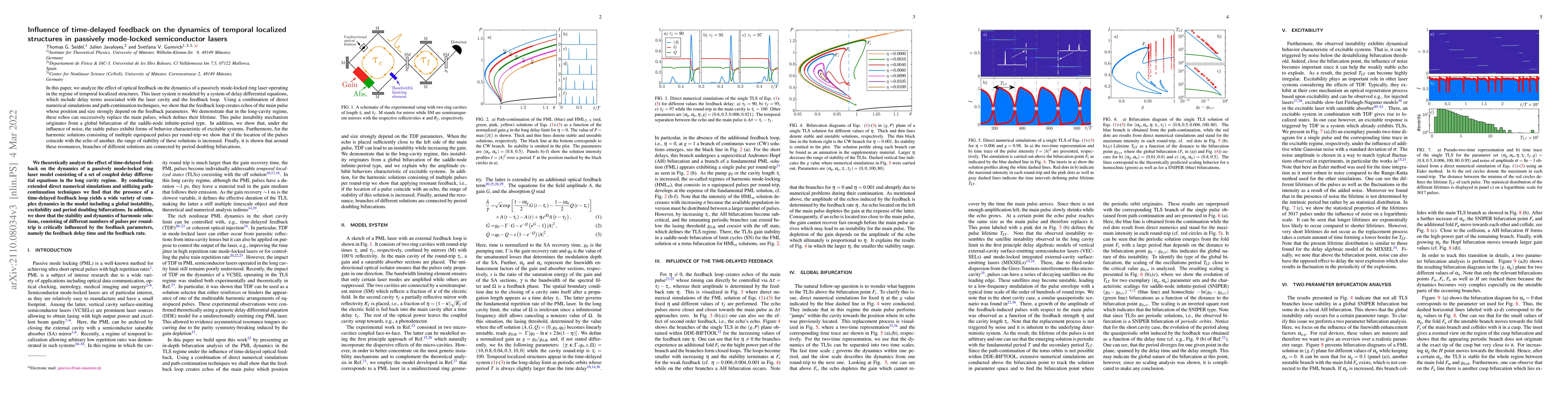 Thumbnail for Influence of time-delayed feedback on the dynamics of temporal localized
  structures in passively mode-locked semiconductor lasers