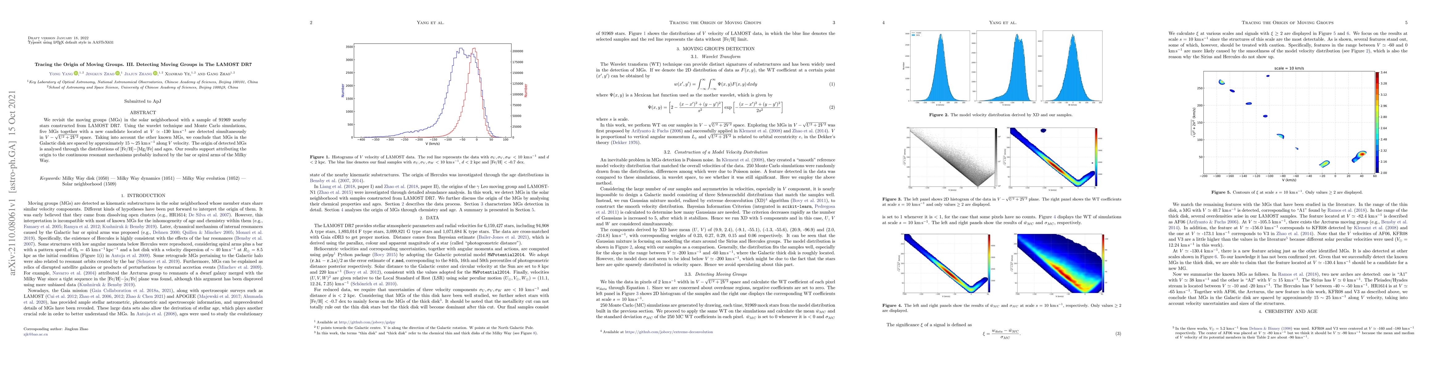 Thumbnail for Tracing the Origin of Moving Groups. III. Detecting Moving Groups in The
  LAMOST DR7