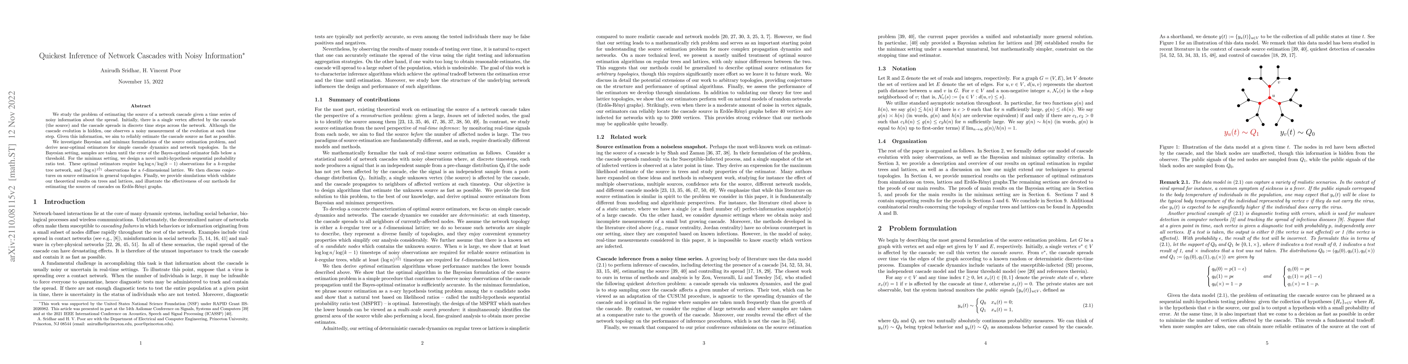 Thumbnail for Quickest Inference of Network Cascades with Noisy Information
