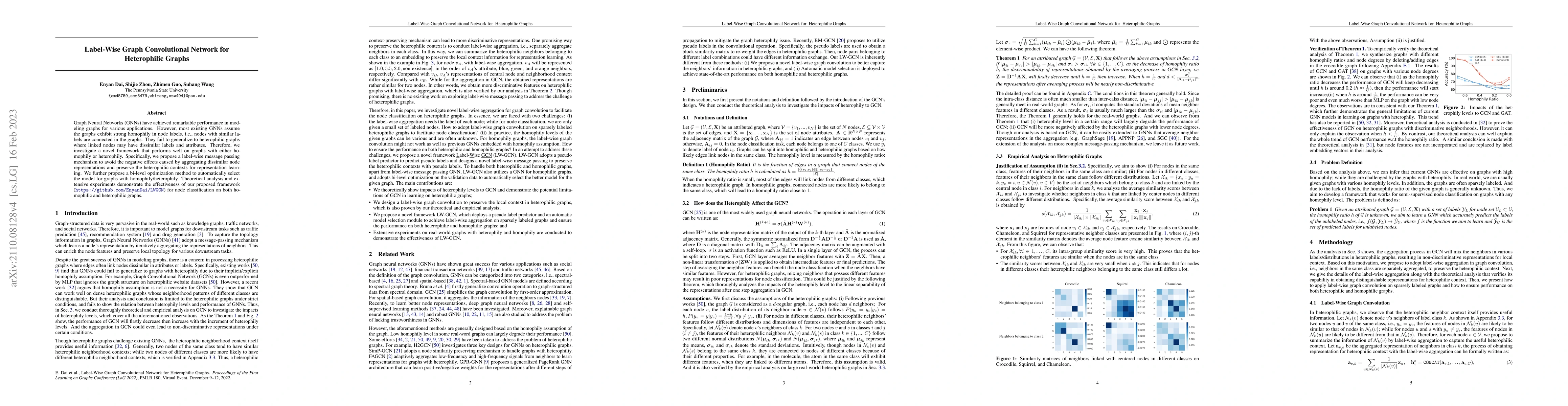 Thumbnail for Label-Wise Graph Convolutional Network for Heterophilic Graphs